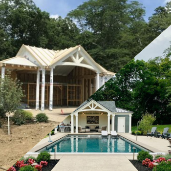 before and after pool house